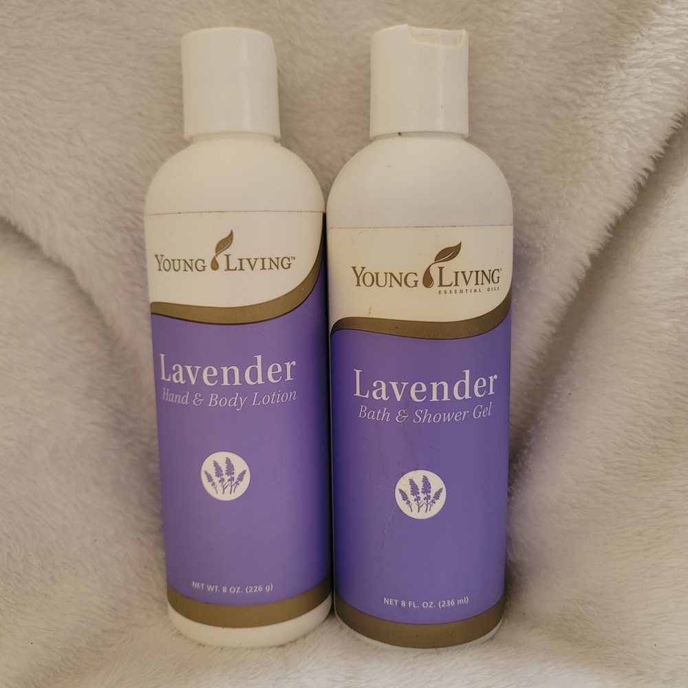 SET OF Young Living Lavender Hand‎ and Body Moisture Lotion Shower Gel NEW 8 oz